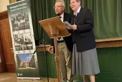 OA Chairman, Andrew Shap with Sister Alice Montgomery as she inaugurates the Westgate Ursuline Alumni Association