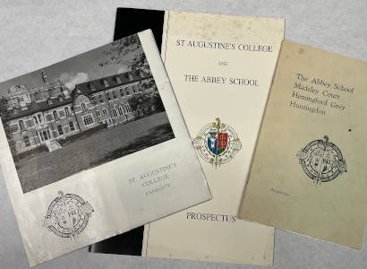 A photograph of some School Prospectus.